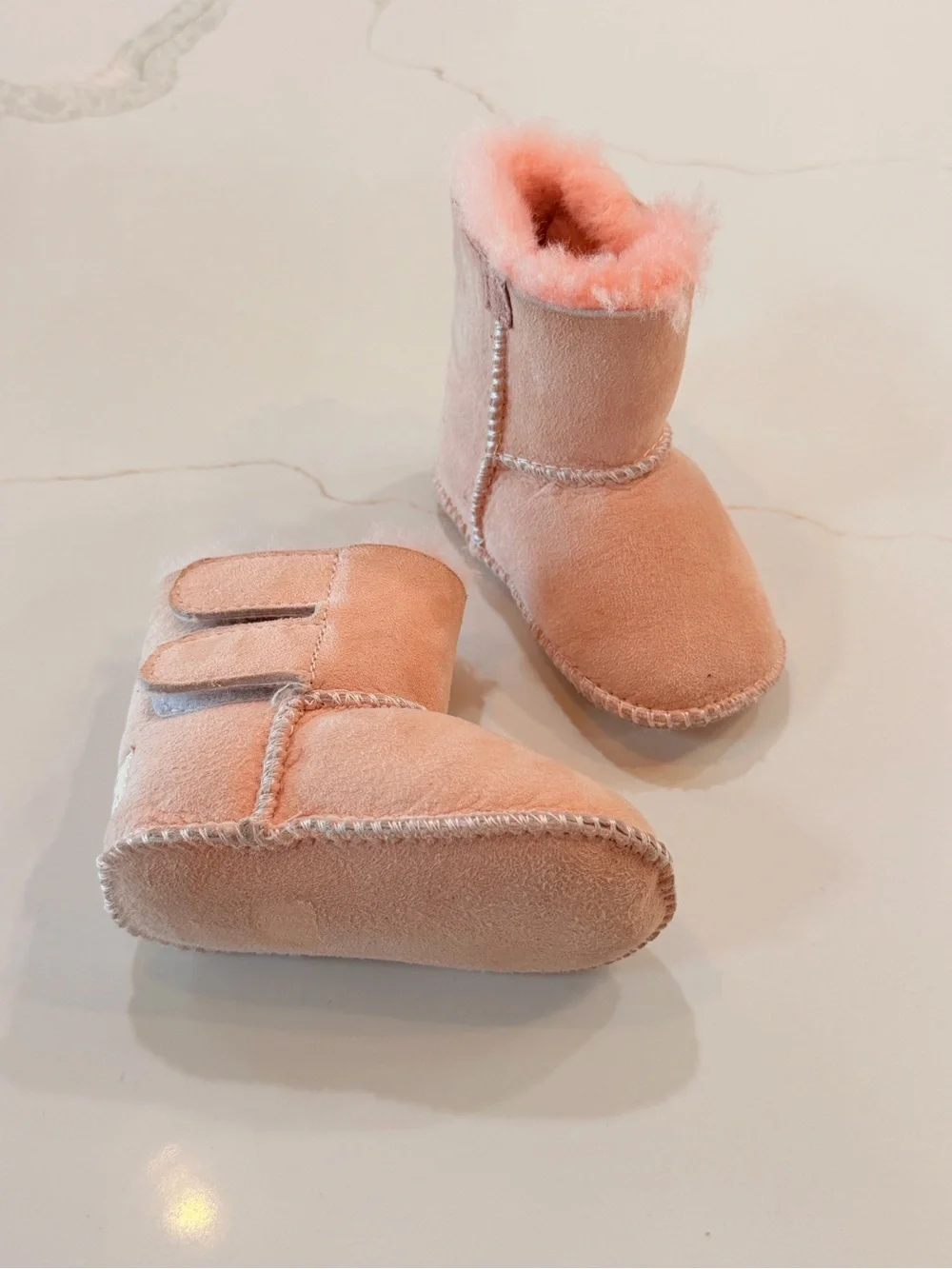 UGG Kids Soft Pink Sheepskin Booties